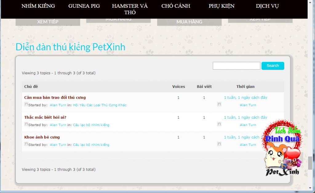 diễn đàn pet xinh