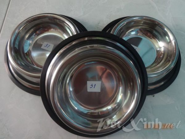 chén ăn cho chó bằng inox