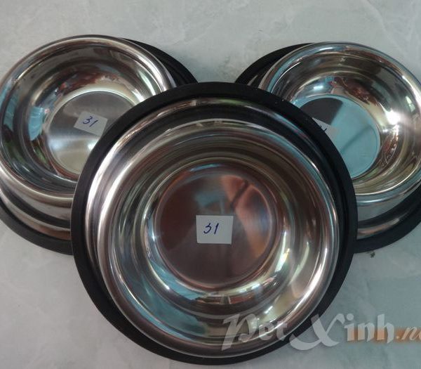 chén ăn cho chó bằng inox