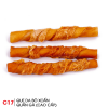 Xương gặm cho chó Snack Inu Que da bò xoắn quấn gà 2