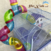 Lồng hamster ống nối mặt mica 2