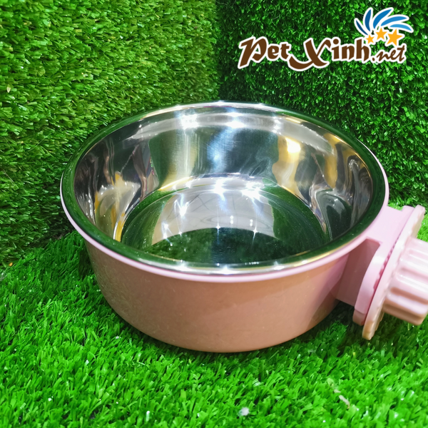 Chén inox gắn chuồng miệng tròn