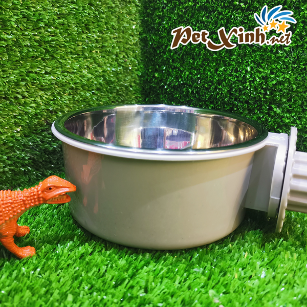 Chén inox gắn chuồng miệng tròn