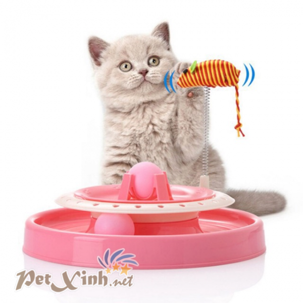 đĩa vờn bóng đĩa xoay bóng cho mèo