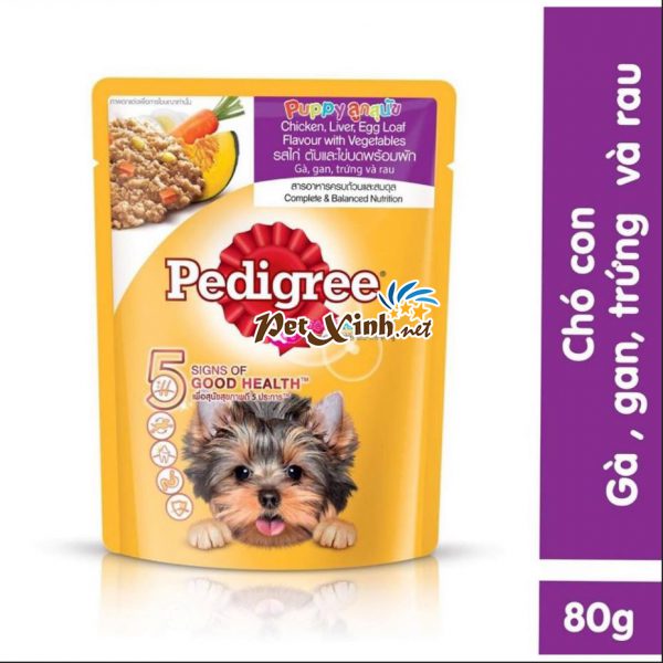 Pate cho chó con Pedigree vị gà gan trứng rau