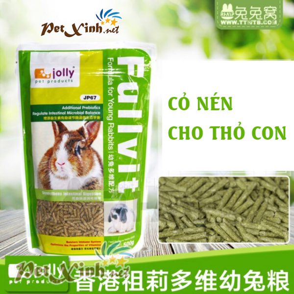 Cỏ nén cho thỏ con Jolly Fulvit JP68
