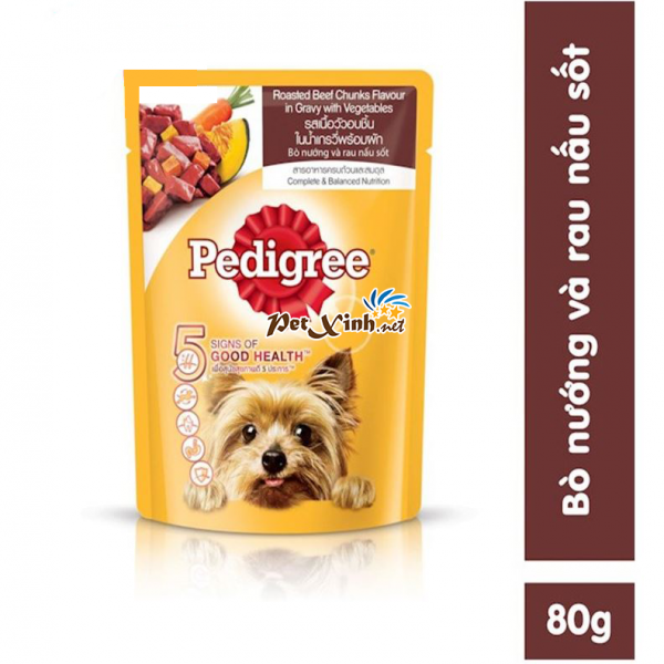 Pate cho chó lớn Pedigree vị bò nướng sốt rau nấm