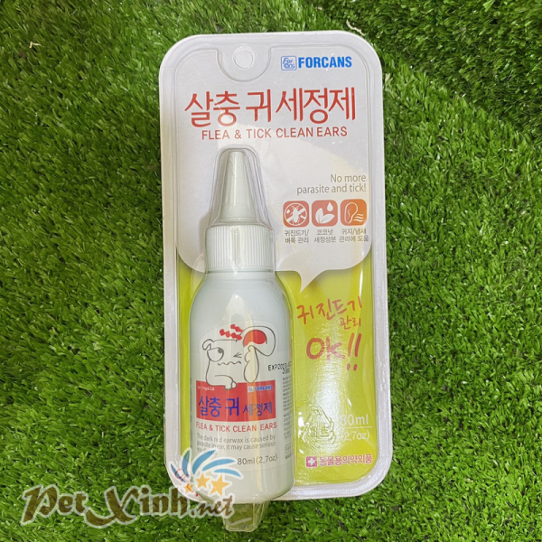 dung dịch vệ sinh tai thú cưng chó mèo Forcans 80ml
