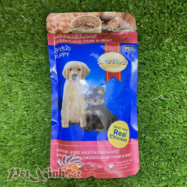 Thức ăn cho chó con Smartheart Gà Viên Nấu Sốt