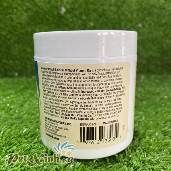 Canxi cho bò sát Repti Calcium Zoo Med 8g (xanh dương)
