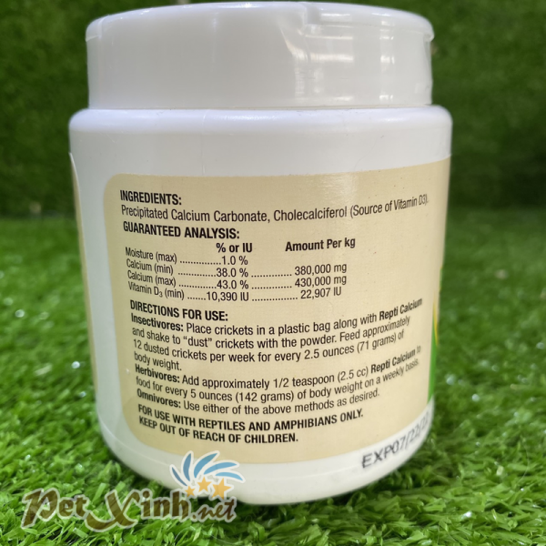 Canxi cho bò sát Repti Calcium Zoo Med 8g (xanh dương)