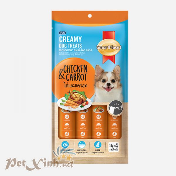 Smart Heart Creamy Dog Treats Chicken & Carrot