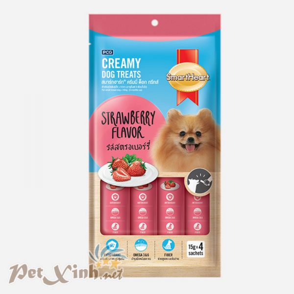 Kem súp Smart Heart Creamy Dog Treats Chicken & Spinach