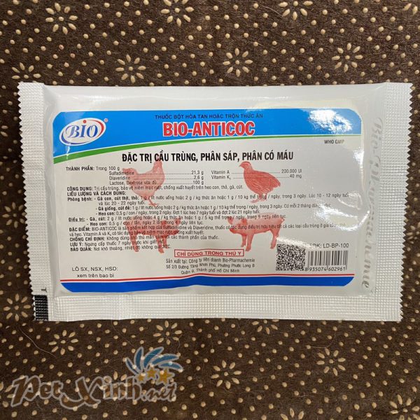 Đặc trị cầu trùng phân sáp phân có máu Bio-Anticoc