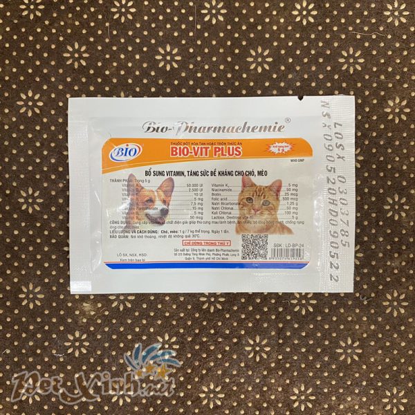 Bổ sung vitamin tăng đề kháng cho chó mèo Bio-Vit Plus