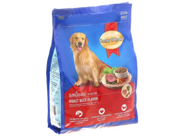 Thức ăn cho chó lớn SmartHeart vị thịt bò nướng (Bao xá 15kg) 1